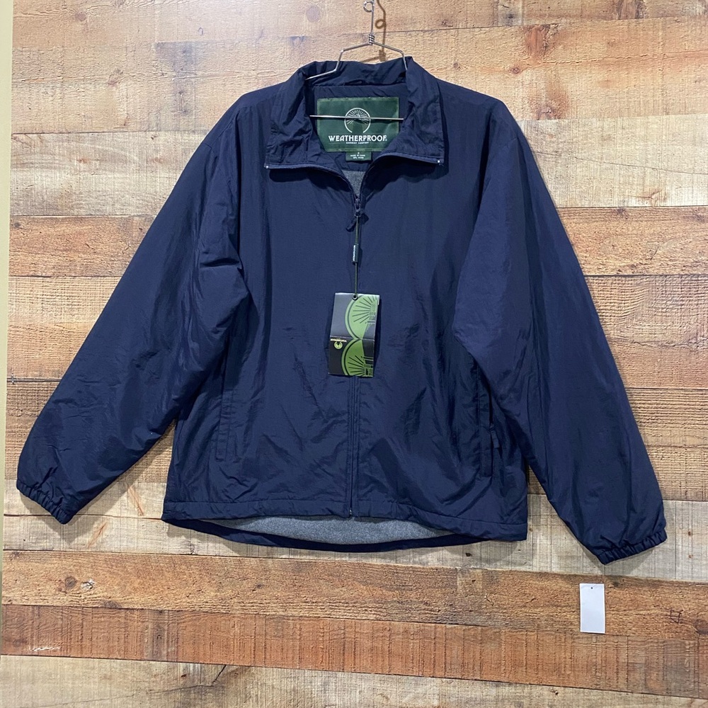 New With Tags Weatherproof Midweight Waterproof Navy Coat Jacket Mens Size Small